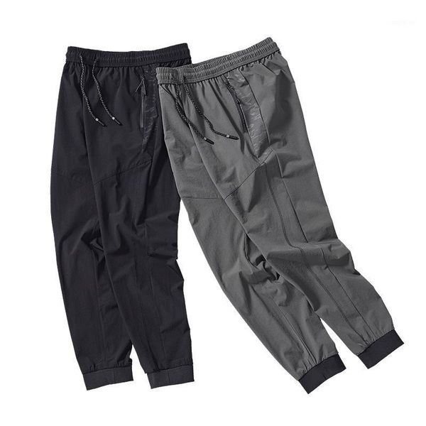 

outdoor pants men's sports beam mouth ice silk elastic loose trousers spring and summer1, Black;green