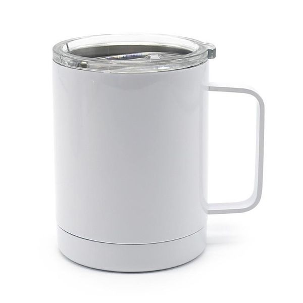 

10oz sublimation coffee mug with handle blank thermal transfer tumbler stainless steel drinking cup a02