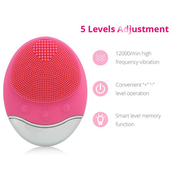 

sonic facial cleansing brush waterproof face cleanser bamboo charcoal wireless massager for skin exfoliation deep cleansing
