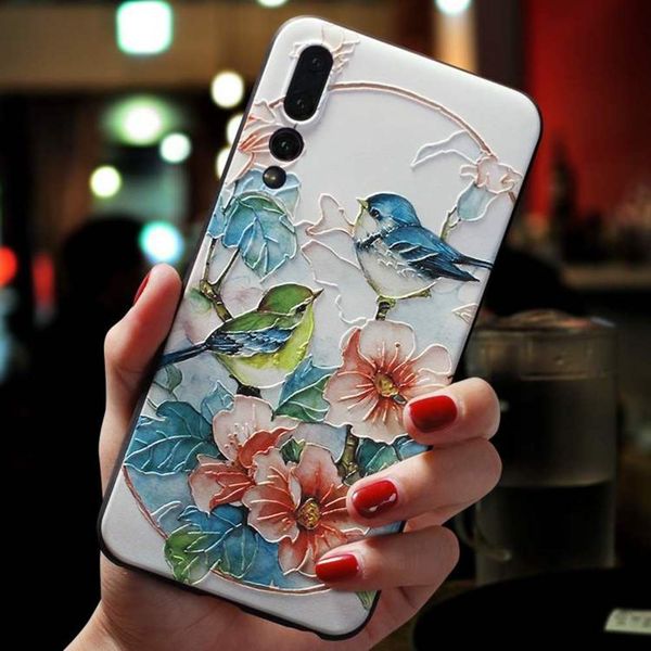 

huawei p30 p20 p8 p9 p10 lite mini pro p smart y9 2019 mate 10 20 nova 2i 3 3i honor 8x 3d relief flower tpu setvfe1