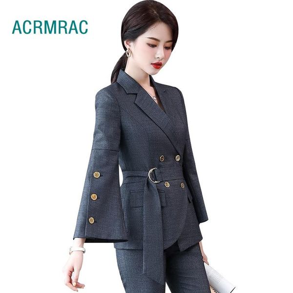 

women suits spring stripe blazers pants office lady formal work clothes women pants suits woman set 2028, White