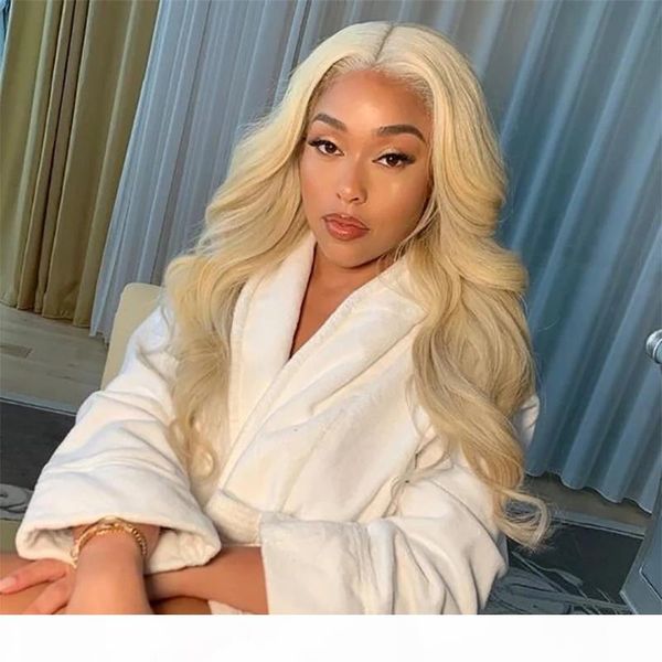 

613 blonde lace front human hair wigs pre plucked body wave remy hair wigs with baby 4x4 lace closure for black women, Black;brown