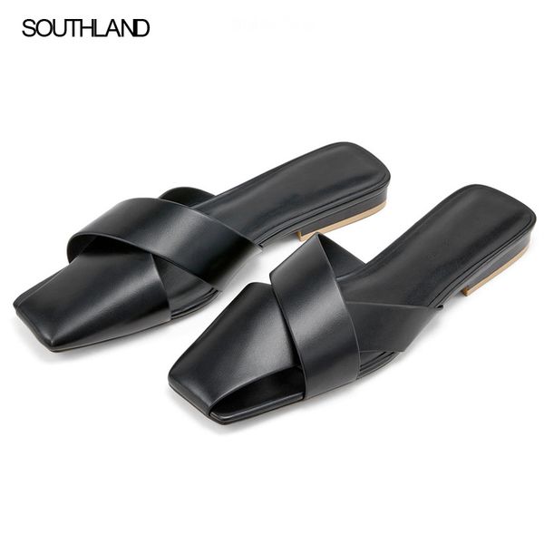 

southland women sandals flats slip on casual slip on mules outdoor slipper shoes ladies shoes zapatos mujer x1020, Black