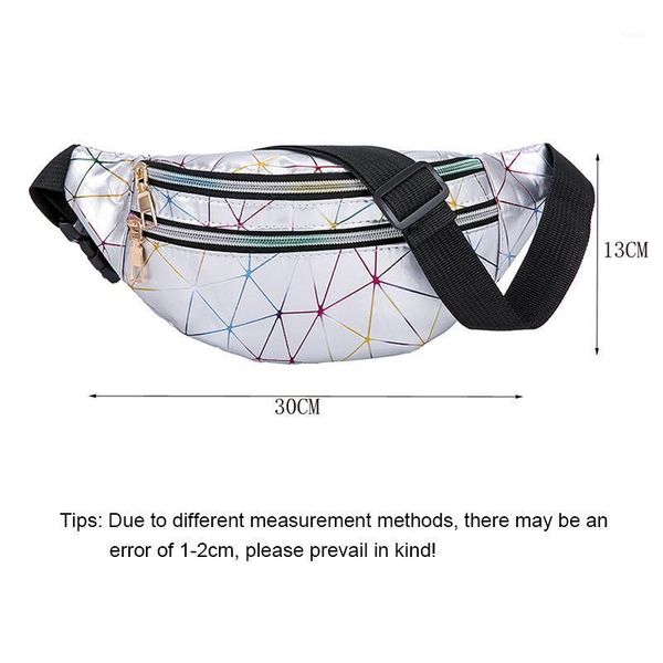 

waist bags swdf fashion holographic fanny pack women's belt bag female laser chest phone pouch lady banana purse bum kidney1
