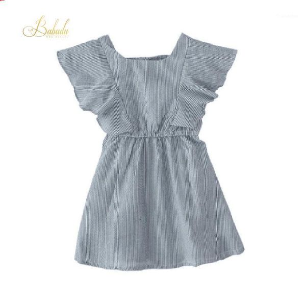 

bbd toddler dress girls summer cotton striped butterfly sleeve fashion princess england style selling new vestido1, Red;yellow