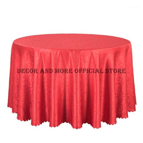 

wholesale big size polyester wedding tablecloth jacquard red round table cloth l dining table cover decor solid linen1