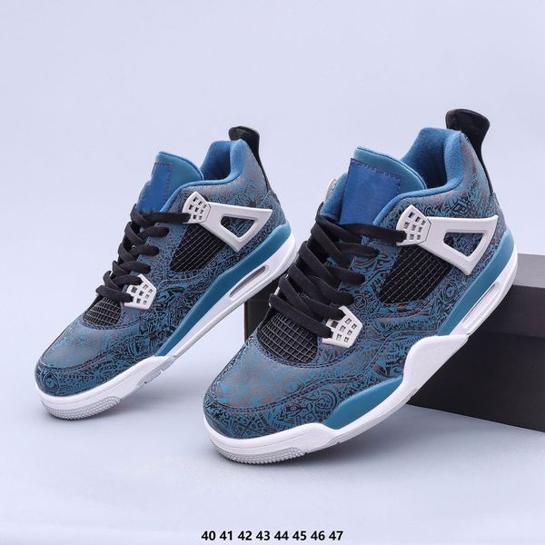 

2020 new arrival 4s dark blue green leather men sneakers trainers size 40-47