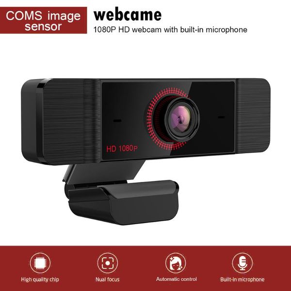 

1080p full hd webcam with builti-in microphone usb driver web camera for video conference live stream car