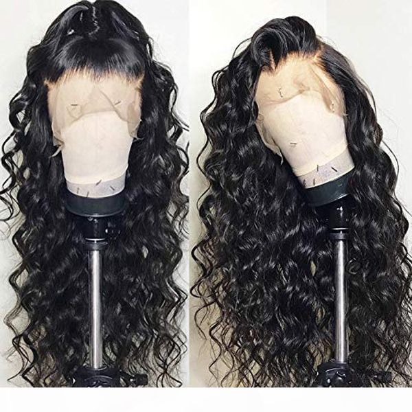 

full lace human hair wigs brazilian deep wave virgin human hair wigs for women lace front wig, Black;brown