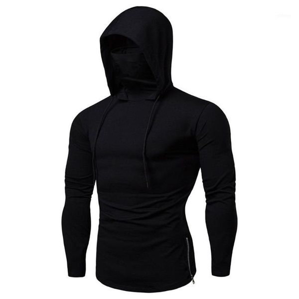 

summer mask men shirt casual loose hooded tees shirts male solid sportswear hoodie long sleeve mens shirt clothing1, Tan;black