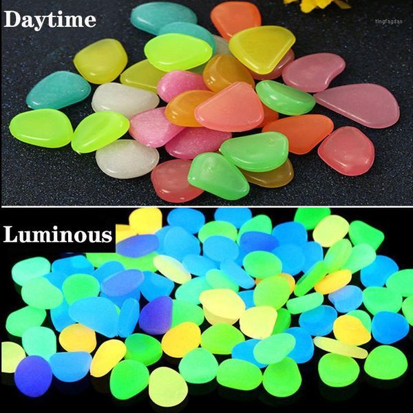

decorations 100pcs fish tank decorative aquarium ornaments stones glow in the dark luminous pebbles for garden ornament1