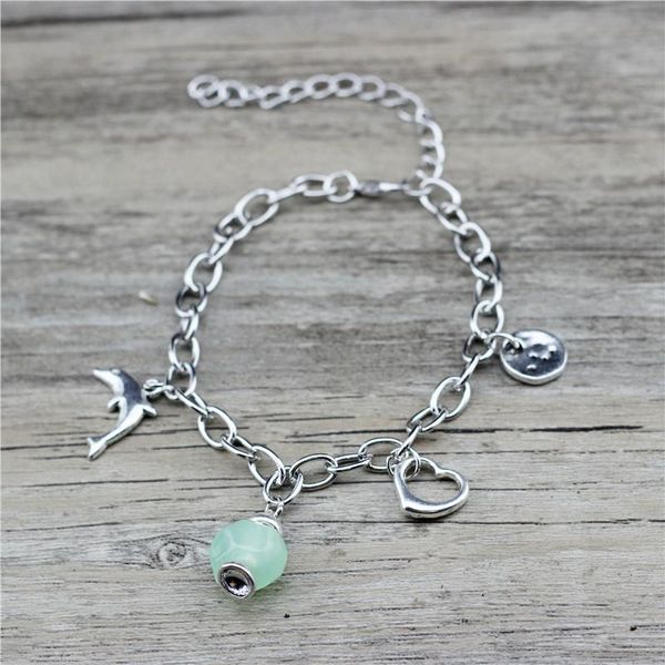 

anslow brand new design wholesale fashion jewelry chain dolphin heart women bracelet for girls students candy resin low0811lb sqcnnk, Golden;silver