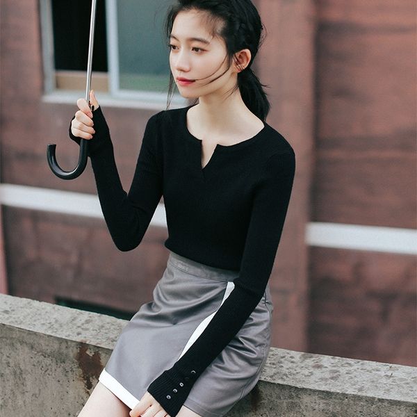 

korea east gate autumn winter 2020 new korean version korean women's clothing east gate women's clothing simple solid color slim s, White;black