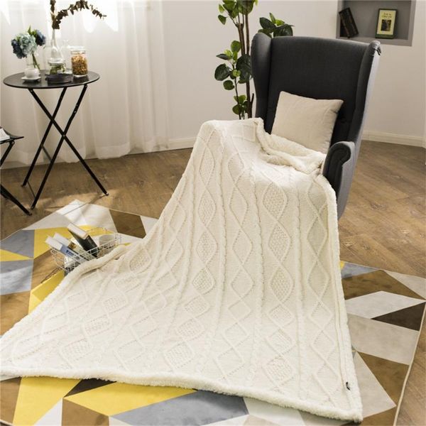 

blankets fashion twisted knitted throw blanket car leisure adults woman home decoration warm thick bedding sofa