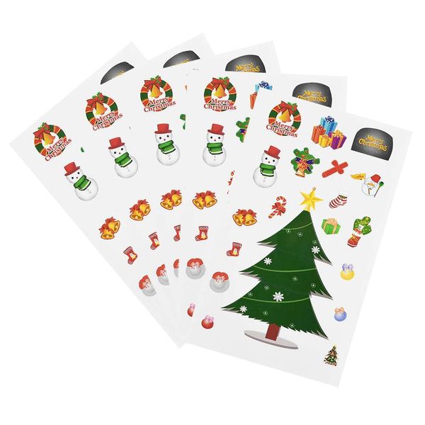 

5pcs diy christmas sticker santa claus white bear deer snowman face sticker xmas party supplies for classroom children activity wmtqrz