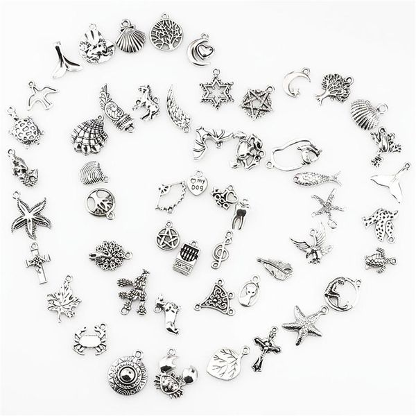 

mix charms 120pcs/lot vintage silver mini life thing pendant diy jewelry components 22432 mix charms sqcirq new_dhbest