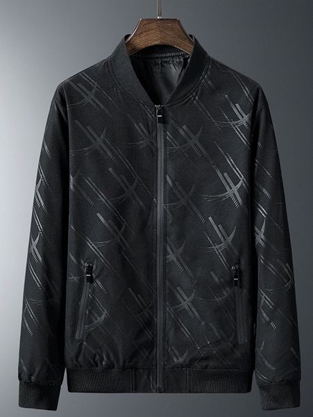 

men graphic print zipper bomber jacket t7vr#, Black;brown