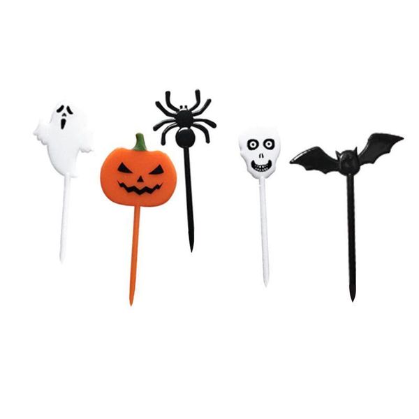 

20 шт. хэллоуин тыква призрак призрак торт топпер пластиковый фруктовый вставкой кекс выбирает кекс топпер halloween party поставляет декор