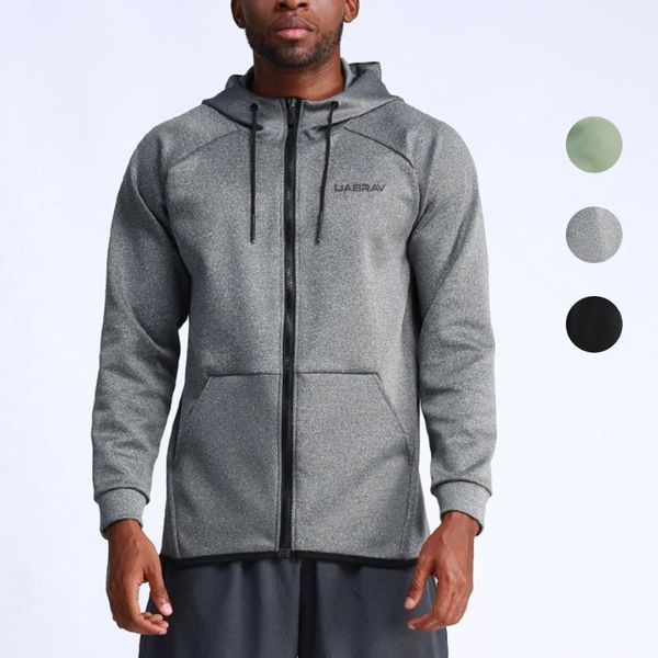 

icozzier hoodies sport shirt men hat zipper running jackets fitness gym sports clothing sport men's sportswear1, Black;brown