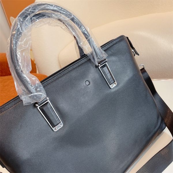 

22ss men briefcase solid cowhide shoulder bags zipper handbags comouter-bags