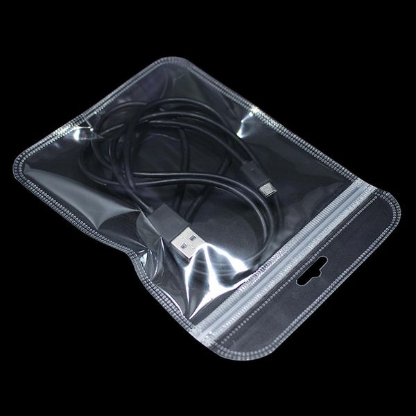 

500pcs lot wholesale transparent plastic grocery retail storage ziplock packaging bag with hang hole for crafts electronics pack h bbynjh