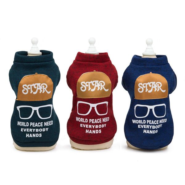 

new style pet dog clothes clothing and accessories autumn and winter cute fashion selling glasses hat sweater