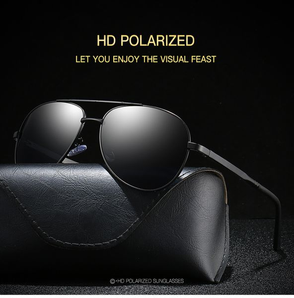 

frame 2020 sunglasses, new polarized aluminum-magnesium large alloy men's driving toad mirror, male and female