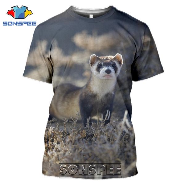 

ferrets cute animal 3d print shirts harajuku anime oversized men clothing