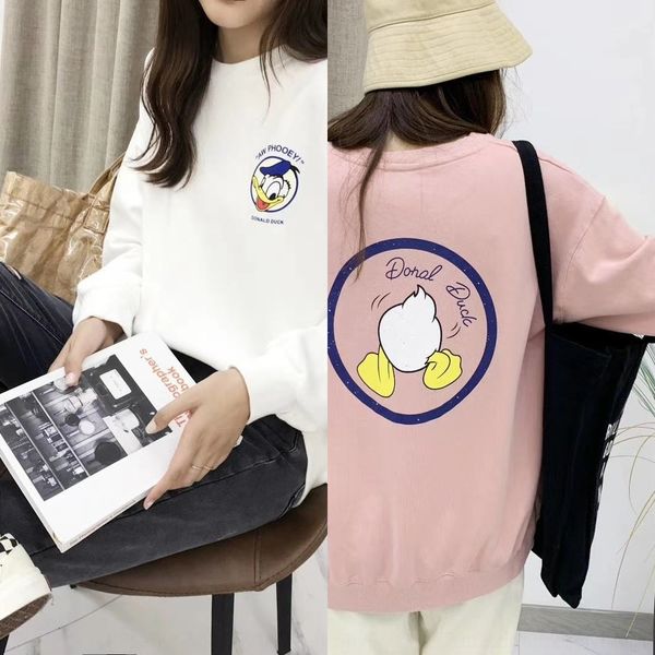 

kbmfu для синего дерева синего дерева корейского оригинального круглого мультфильма письмо досуг женской новой футболка футболка 2020 женщин, Black