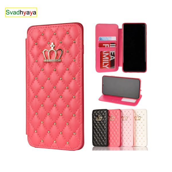 

for samsung galaxy s5 s6 s7 edge s8 s9 s10 s20 plus crown leather flip note10 note 20 8 9 ultra case mobile phone bag