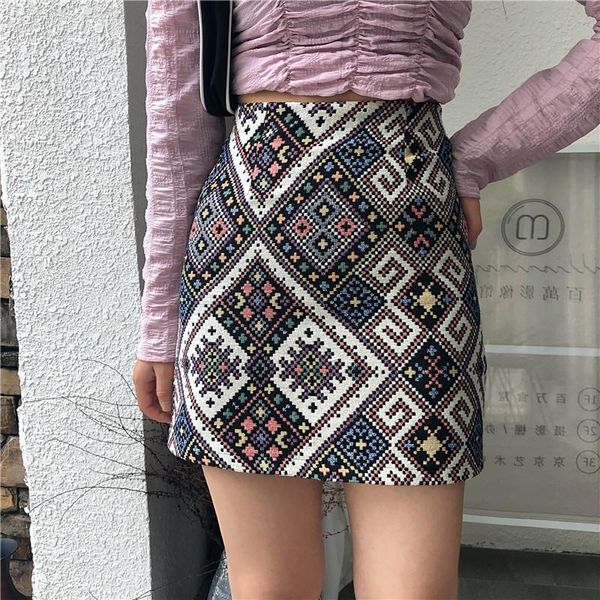 

skirts womens skirt vintage clothes wrap plaid short summer streetwear 2021 black harajuku elastic the fashion