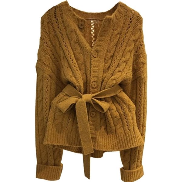 

ladies korean loose spring knit cardigan sweater y201012, White;black