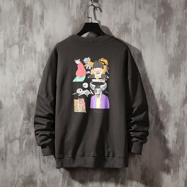 

2021 new male anime hoodie comic hoodies sweatshirts japanese amine men girl harajuku hoody t3wd, Black