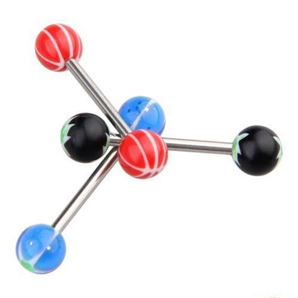 

100 pcs 2020 lot size ball tongue navel nipple barbells rings bars body jewelry mixed color jllecv yummy_shop, Silver