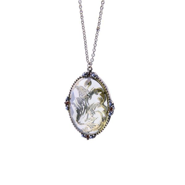 

pendant necklaces euro-american antique silver color jewelry statement long chain necklace vintage style big