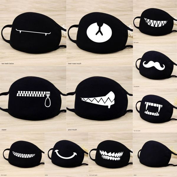 

keep pcs cartoon cotton warm 1 masks funny patten face mask banquet party mouth muffle respirator black 12 style