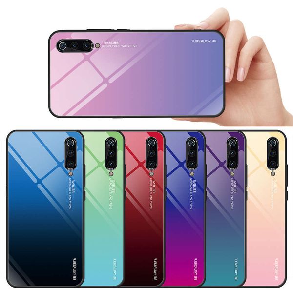 

3e3samobile phone shell millet 9 new gradient tempered glass red mi note7 anti-fall protective cover for xiaomi8xzvip2