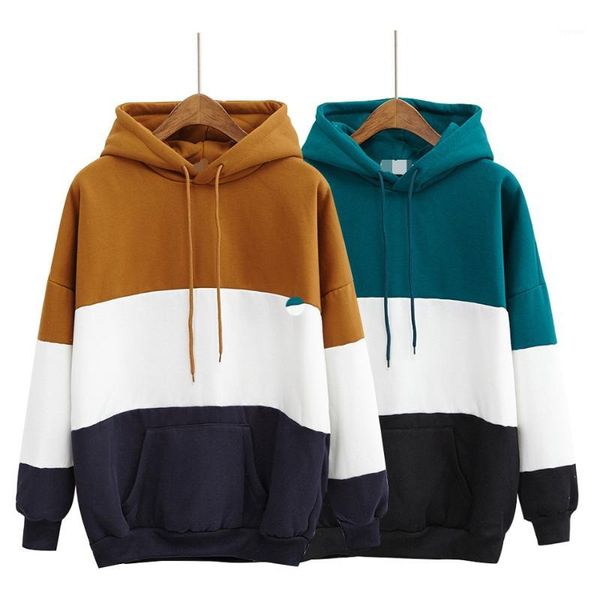 

wholesale- autumn hoodies women winter cute new 2017 kawaii clothes hoodie korean style splicing stripe hit color harajuku sweatshirt women1, Black