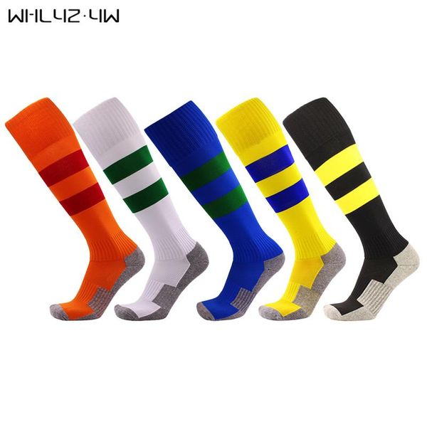 

men's socks 3 pairs/lot athletic sports soccer high knee long stocking breathable for men kids professional sell, Black
