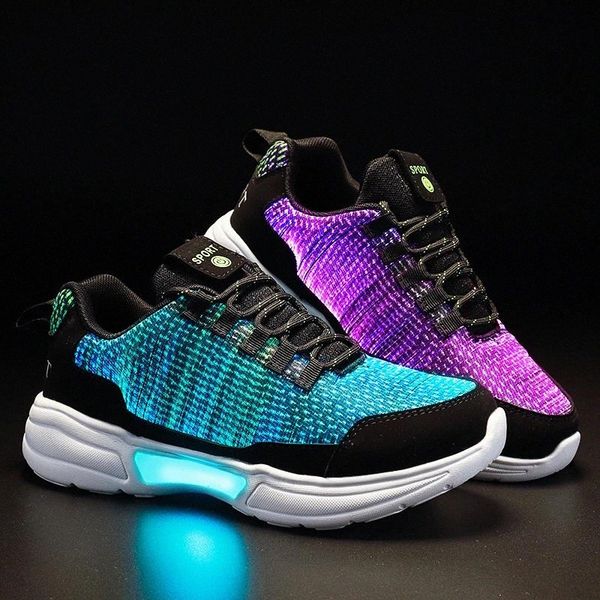 

kids led usb charging glowing sneakers children hook loop fashion luminous shoes for girls boys men women skate shoes #sh3w