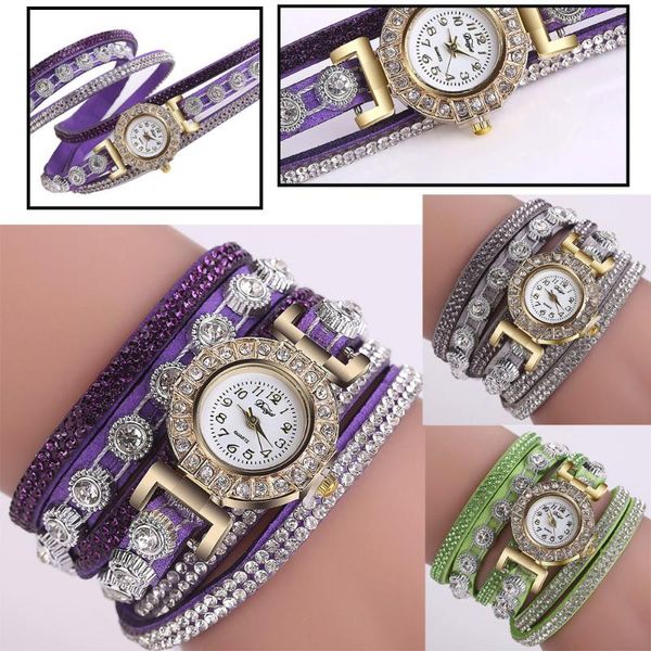 

women fashion casual analog quartz women rhinestone watch bracelet watch dp montre-bracelet à quartz décontractée pour dames, Slivery;brown