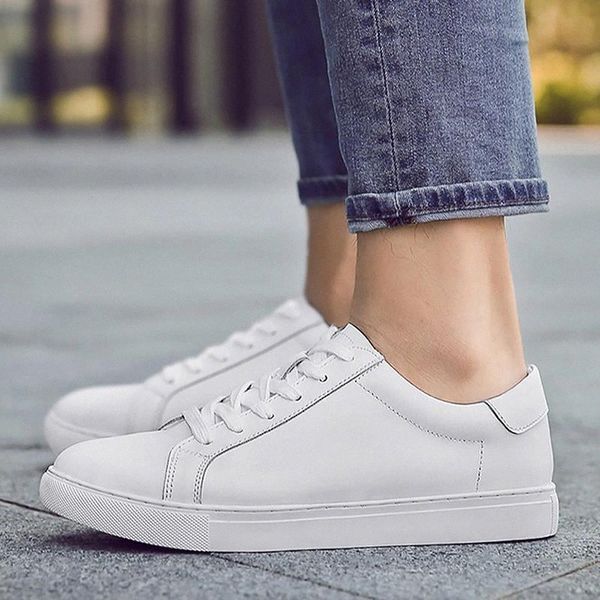 

women's sneakers white casual shoes genuine leather tenis large size woman shoes light weight footwear soft flat #es50