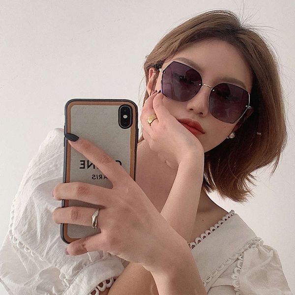 

anti new women's polarized ultraviolet sunglasses round face thin fashion sunglasses, White;black