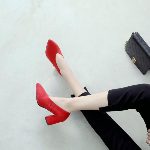 

big size 9  11 12 13 14 15 16 17 ladies high heels women shoes woman pumps pure-colour thick-heeled pointed single shoes1, Black