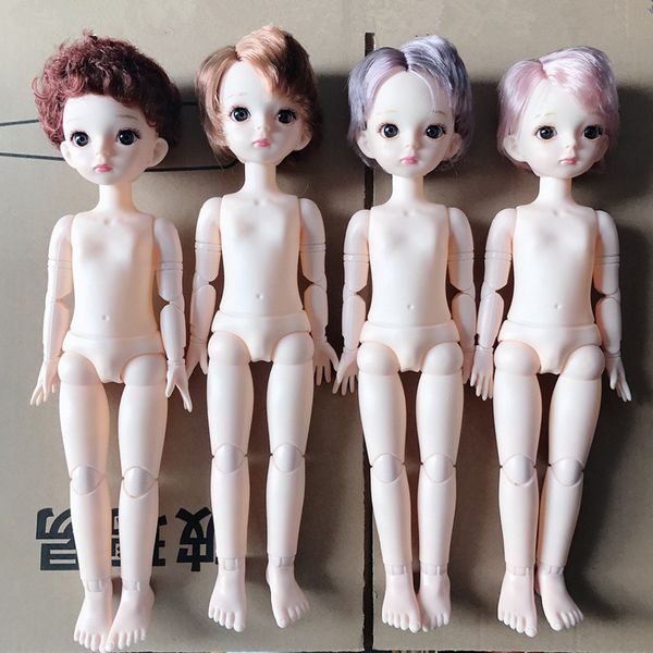 

30cm 20 movable joints 12 inch bjd doll 1/6 short hair makeup naked body doll for girls toy 1011