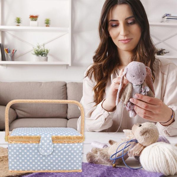 

medium sewing basket organizer fabric bag sewing basket red polka dots