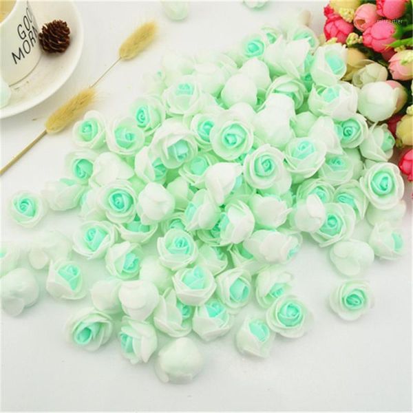 

decorative flowers & wreaths 20pcs green pe rose head handmade artificial wedding decoration diy wreath needlework gift box scrapbooking fak