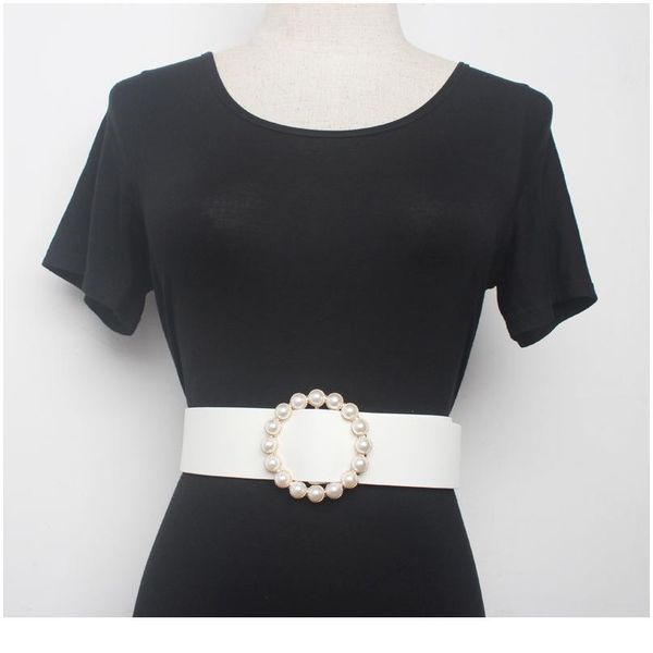 

pearl belt plus size ladies waist belts for women no pin black jeans cinturon mujer korean cute dress waistband access jllqcd, Black;brown