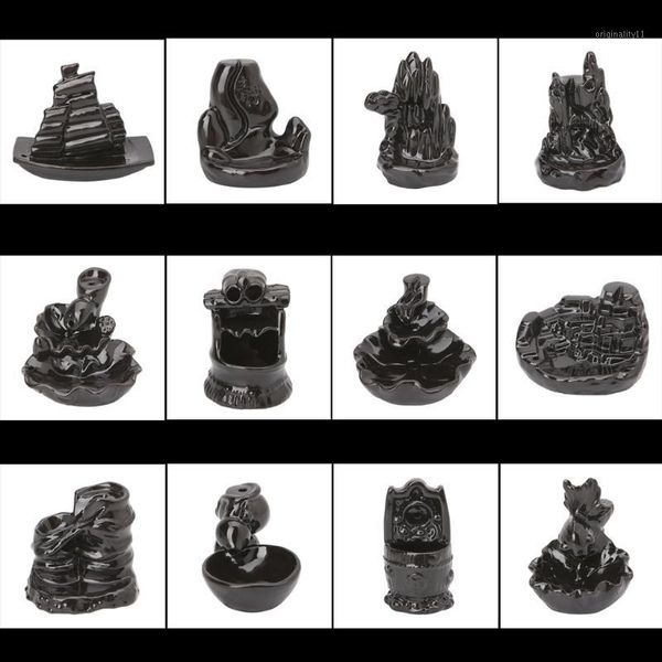 

creative tower ceramic incense burner fragrance holder backflow censer 12 styles1