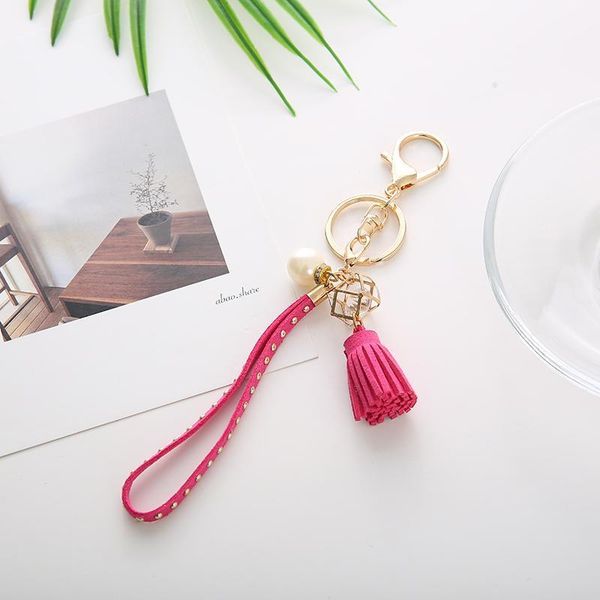 

personality geometric key chain keyring friends porte clef with tassel llavero for women jewelry gift charm accessory eh131 h bbymso, Silver